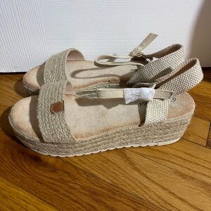 Authentic Spanish Beige Espadrille Wedge Sandals